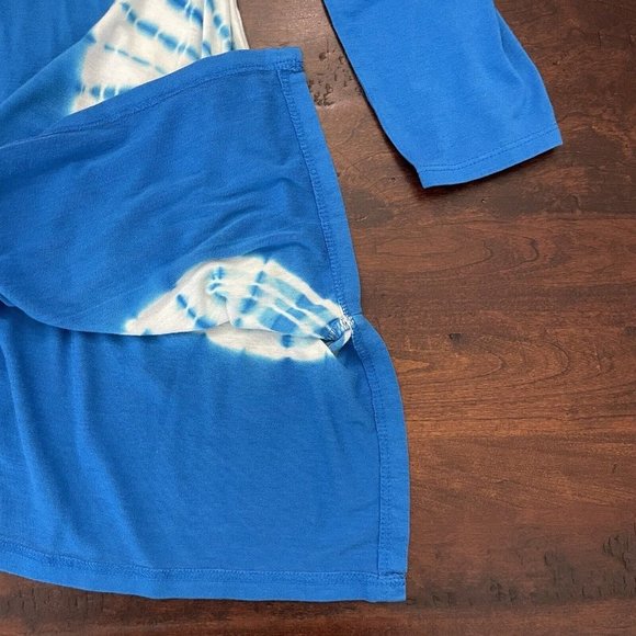 Soft Surroundings Size S Blue Tie Dye Tunic Top Jersey Knit Boho Hippie Stretch‎ - Picture 4 of 13